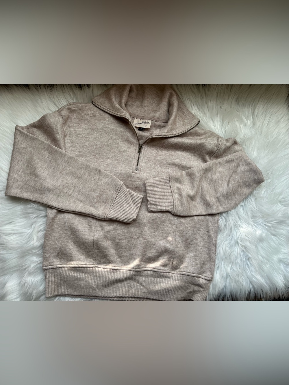 Universal Thread  Quarter-Zip Sweater in Light Taupe